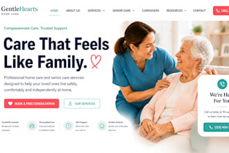 design wix home care website senior care caregiver website elderly website