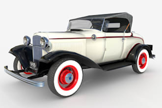 retro vehicle low poly 3d models for unity and unreal