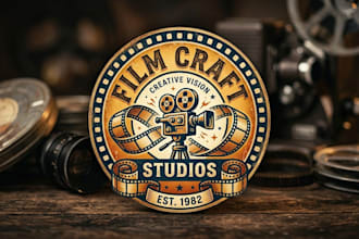 design a creative celluloid logo for your brand