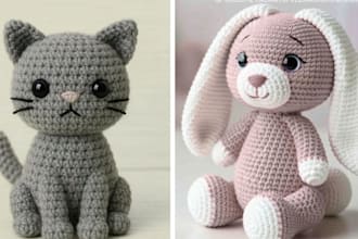 write amigurumi crochet pattern stuffed animal plush toys handmade with pictures