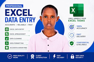 create excel spreadsheets for data entry, reports and invoice