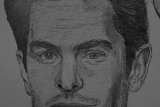 draw a realistic hand drawn pencil portrait