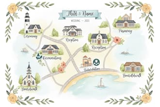 create custom hand drawn map in watercolor style