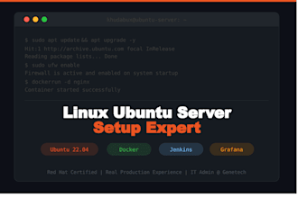 setup and configure linux ubuntu server for hosting and devops