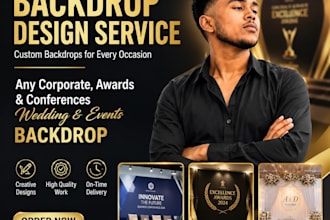 design professional corporate awards and wedding event backdrops