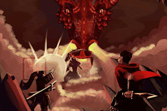 draw art of dnd action scenes a concept of your character or a portrait