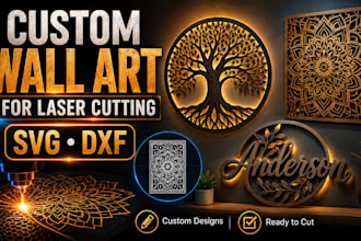 creat custom wall art for laser cutting svg dxf