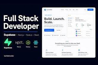 build website, saas with supabase, next js, react, node js