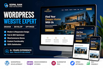 a wordpress website, woocommerce store and SEO optimized
