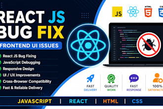 fix react js frontend bugs and UI issues