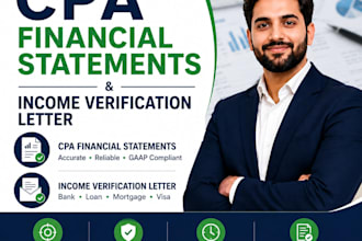 prepare CPA financial statements income verification letter