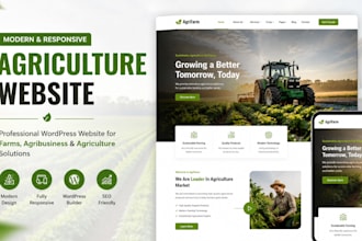 design a modern agriculture farm agribusiness website in wordpress landing page