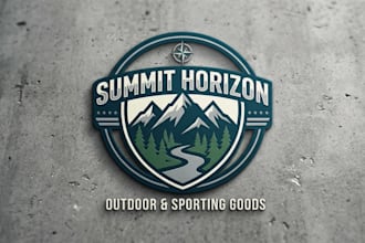design a professional outdoor and sporting goods logo for your brand