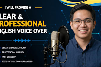 record a clear and professional english voice over