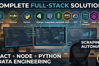 python full stack developer react node js django automation