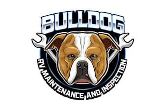 make bulldogs face logo for a mobile rv repair business