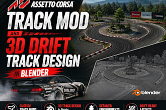 do assetto corsa track mod and 3d drift track design in blender