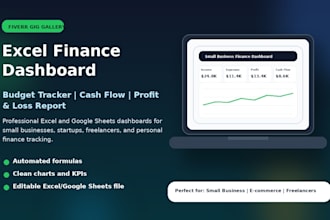 create a professional excel or google sheets finance dashboard for your business