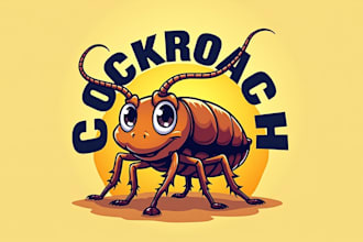 design a unique cockroach mascot logo for your brand