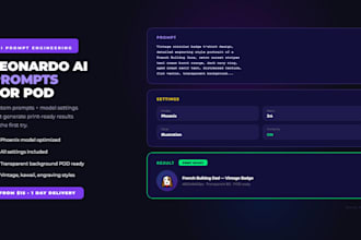write leonardo ai prompts for pod tshirt designs