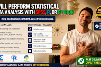 perform statistical data analysis with spss, r, or python