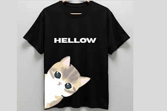 create cartoon t shirt and sticker merch designs for pod