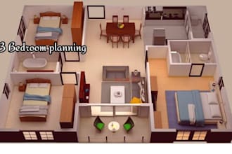 create realistic 3d interior using, planner 5d, homestyler, and homebyme
