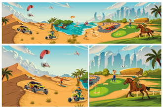 create a custom large format mural illustration