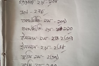 do professional english and bengali handwrit
