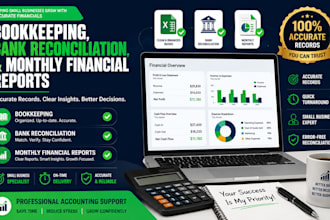do bookkeeping bank reconciliation and monthly financial reports for small biss
