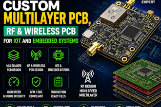 design custom multilayer pcb, rf and wireless pcb for iot and embedded systems