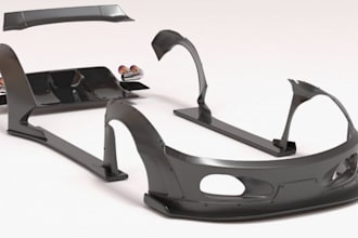 design custom wide body kit, 3d car body kit, bumpers, fenders for 3d printing