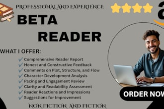 be your professional beta reader for fiction and nonfiction
