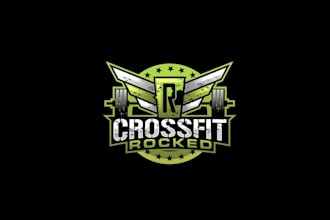 create a powerful greatest logo for crossfit gym rocked
