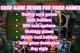 design card game assets, card game UI, card for mobile, PC games, and video game