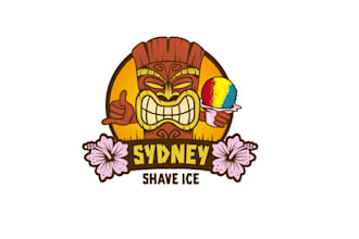 design hawaiian kitsch shave ice company logo