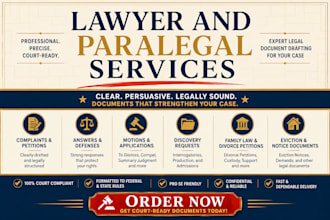 prepare professional court pleadings lawsuits and motions as an attorney
