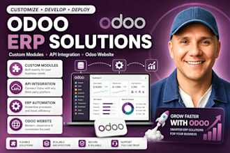 customize, develop or deploy odoo module odoo erp integrate api and odoo website