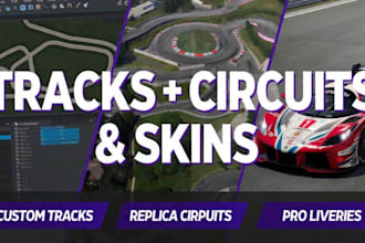 build custom assetto corsa tracks,replica circuits, professional racing liveries