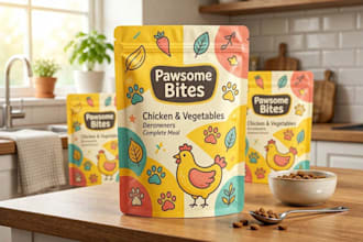 design creative box, pouch and label packaging design