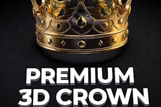 design luxury 3d crown logo and brand identity