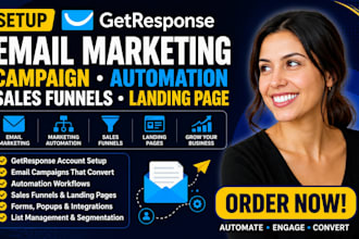 setup getresponse email marketing campaign automation sales funnels landing page