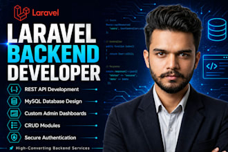 develop laravel backend, rest apis, admin dashboards, and crud modules