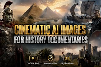 create cinematic ai images for history documentaries and youtube channels