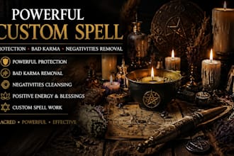 cast powerful custom spell for protection, bad karma curse negativities removal