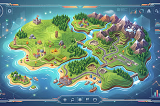 design custom gis land survey event infographic illustrated thematic gaming maps