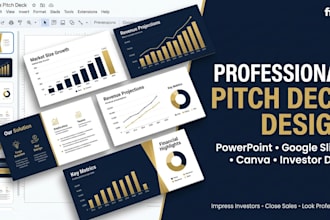 design powerpoint presentation investor deck sales pitch deck google slide canva