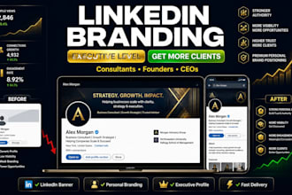 design a professional linkedin banner for executives and consultants