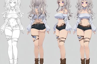 draw character sheet for your oc, waifu and husbando