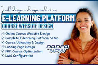build elearning online course website, elearning website, educational platform